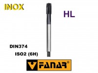 Závitník strojný M10x1,25 HSSE HL ISO2(6H) DIN374 s lámačom triesok INOX, Fanar